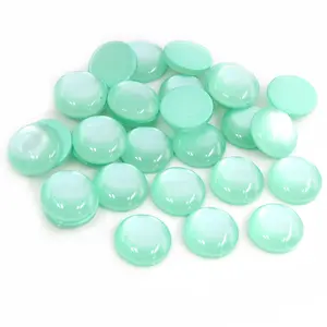 New Fashion 40pcs 12mm Green Color Flat back Resin Cabochons Cameo  G6-32