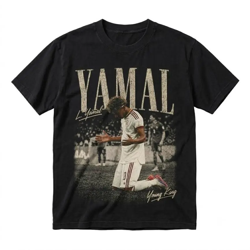 The Young King Lamine Yamal Adults and Youth T-shirt, Football Fan Tee, Spain Flag Game Day Apparel, summer tee, mens clothing, youth clothing