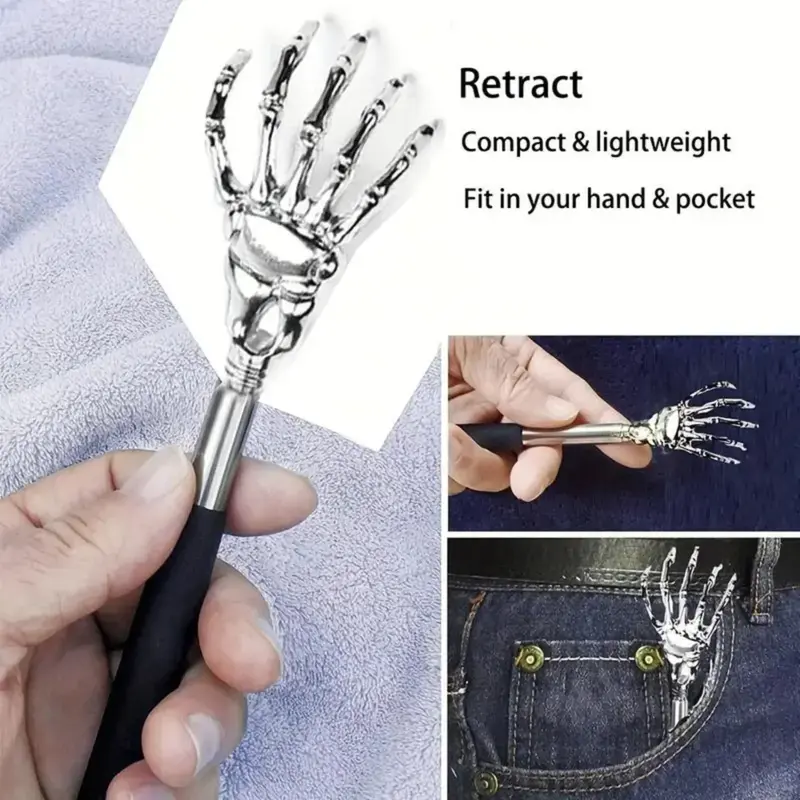 1Pcs & 4Pcs Extendable Stainless Steel Back Scratcher, Lightweight Sturdy Portable Scratching Tool For Home Office Travel Daily Use