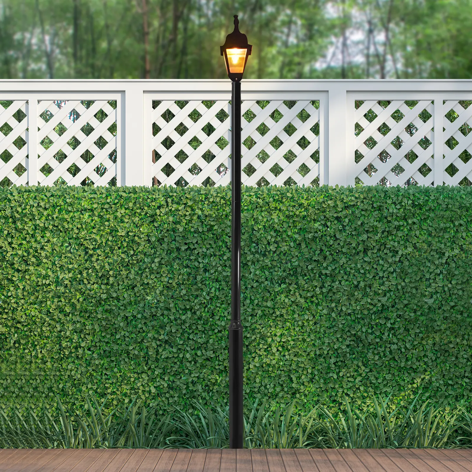 Black Iron Street Light Pole 3m 9 84ft Height Outdoor Floor Mount Lamp Post with Foundation Frame for Parking Lots Yards Roads 100kg Load Capacity
