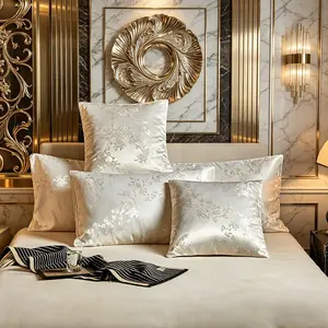 New Summer Autumn Cushion Covers, 2 Pcs (without Insert), Embroidered Camellia Design, Comfortable Fabric, 6 Sizes, Suitable for Sofa, Office, Vacation Home