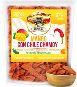 Chili Chamoy Mango Slices 16oz Authentic Mexican Dried Fruit Candy Sweet Spicy Mango Snack Bag Natural Dulce Mexicano by Don Turinos