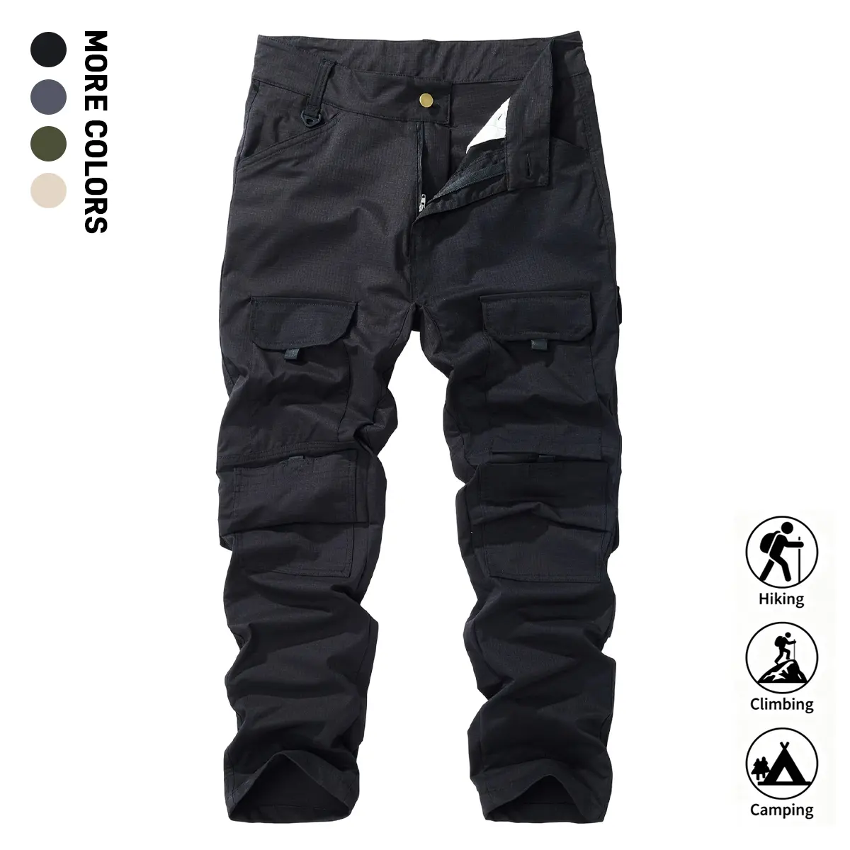 Men's Tactical Cargo Pants, Outdoor Trousers, Men's Tactical Pants, Multi-Pocket, Adjustable Waist, Durable and Wear-Resistant Fabric, Construction Work Pants, Suitable for Outdoor Hiking and Travel, No Belt, Men's Administrative Dress Pants