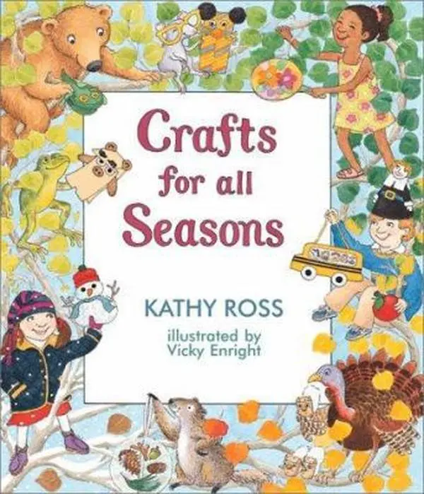 Used Children's Illustrated Wipe-Clean Book - Crafts for All Seasons by Kathy Ross, Includes 80 Simple Craft Projects (80 Projects Total) - English Educational School Supply