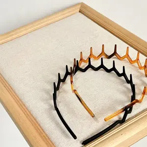 2PCS Wave Hair Band Set, Non Slip Zigzag Headband Durable Teeth Grip Hair Accessory for Women
