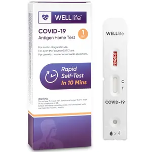 WELLLife Covid-19 Antigen Home Test, 1 Test, Covid Home Test FDA Authorised OTC at-Home Test Kit Result in 10 Minutes Non Invasive