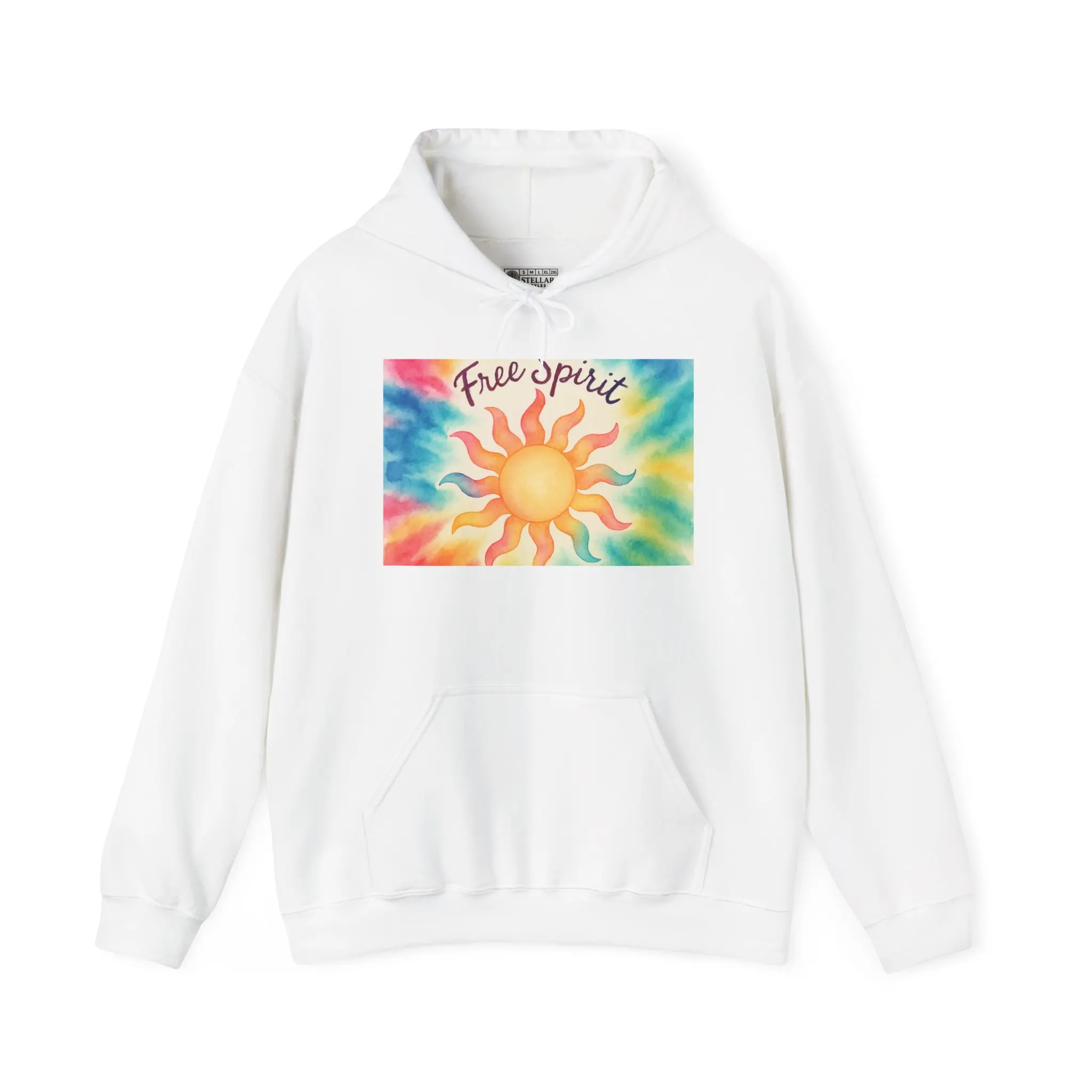 Free Spirit Tyed Die Hoodie, Hippie Boho Sweatshirt, Groovy Festival Hoody, Tie Dye Pullover, Retro Jumper