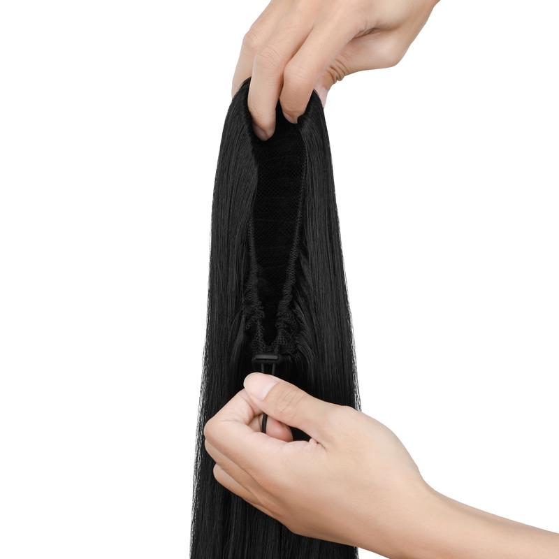 Ponytail Extension 26 Inch Drawstring Ponytail Extension for Women Long Straight Hair Extensions for Daily