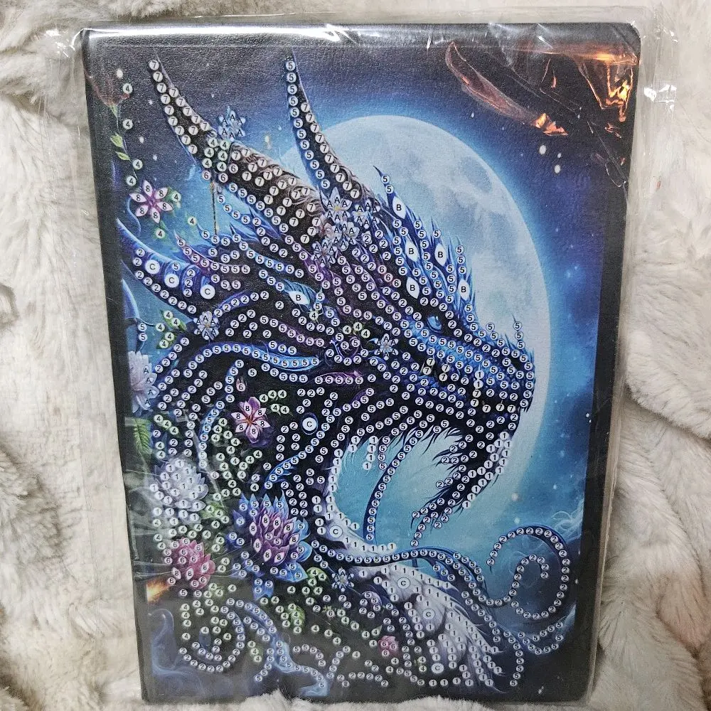 Diamond Painting Kit - Journal/Sketchbook with Dragon Design.