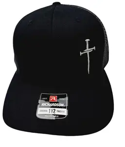 3 Nails Cross Religious Mesh Adjustable Snapback Direct Embroidered Curved Bill Baseball Hat Cap