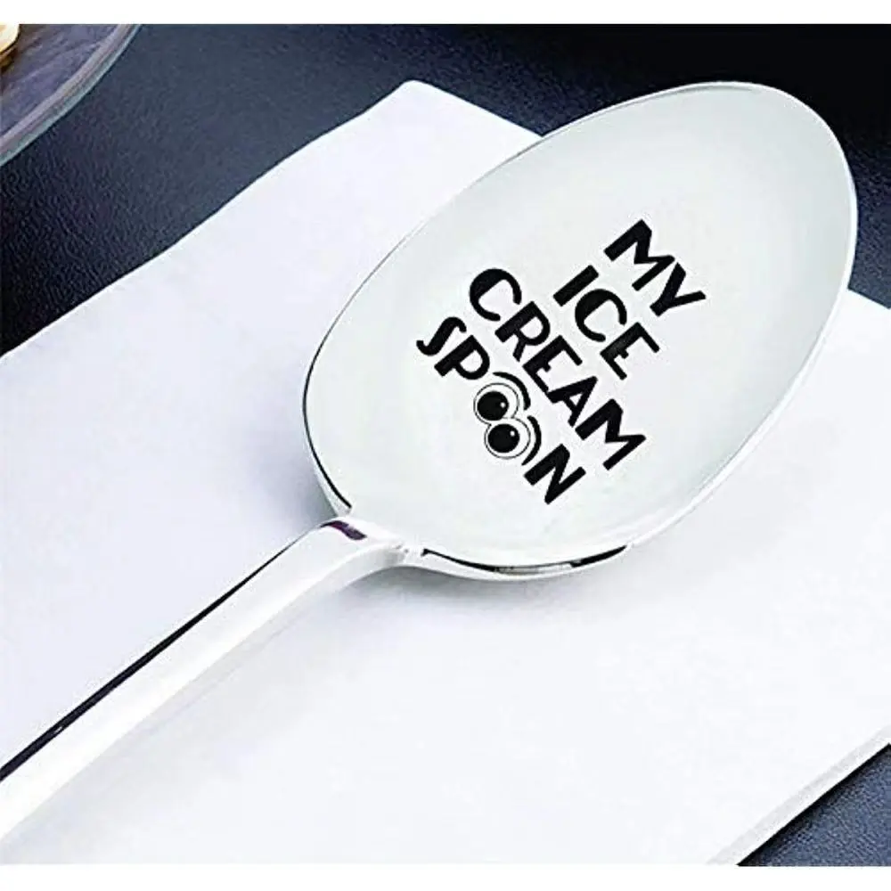 Stainless Steel Engraved Spoon My Ice Cream Spoon Gift for Ice Cream Lovers Fun Spoon, Unique Kitchen Utensil, Cutlery, Tableware, Perfect Present Idea, Teaspoon