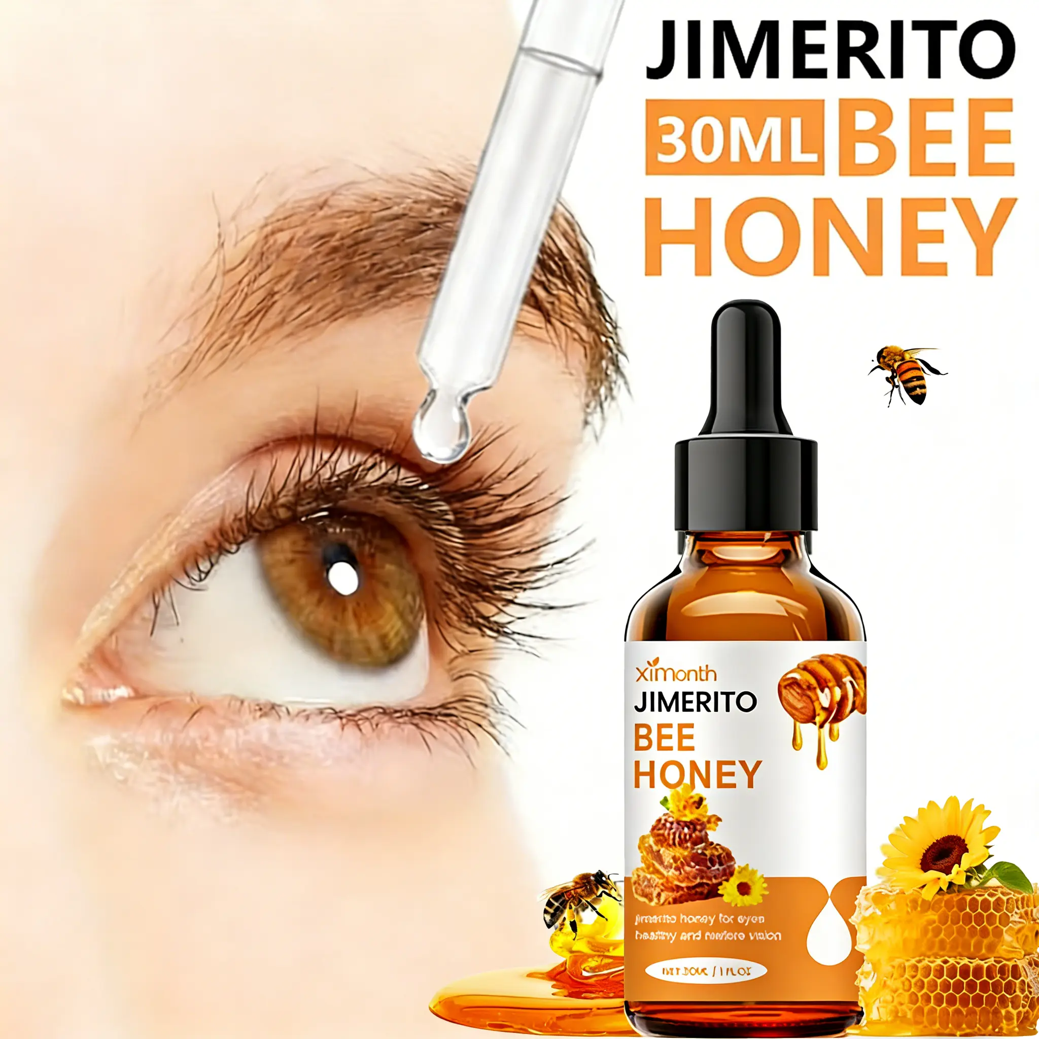 Jimerito Honey For Eyes, Refreshing, Moisturizing And Soothing Eye Drops For Dry And Astringent Eyes Lightweight gotas de miel, Moisturizer, Daily