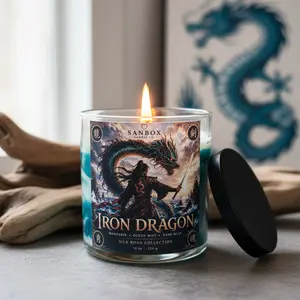 Iron Dragon 10-oz Soy Candle   Mandarin, Ocean Mist & Dark Musk