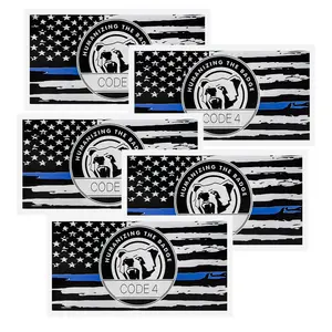 5PCS Thin Blue Line Sticker , Thin Line Flag Car Decal, - American Flag Thin Blue Line Decal for Cars, Truck Stickers, Windows, Laptop Vehicle Exterior Decorative Car Decal