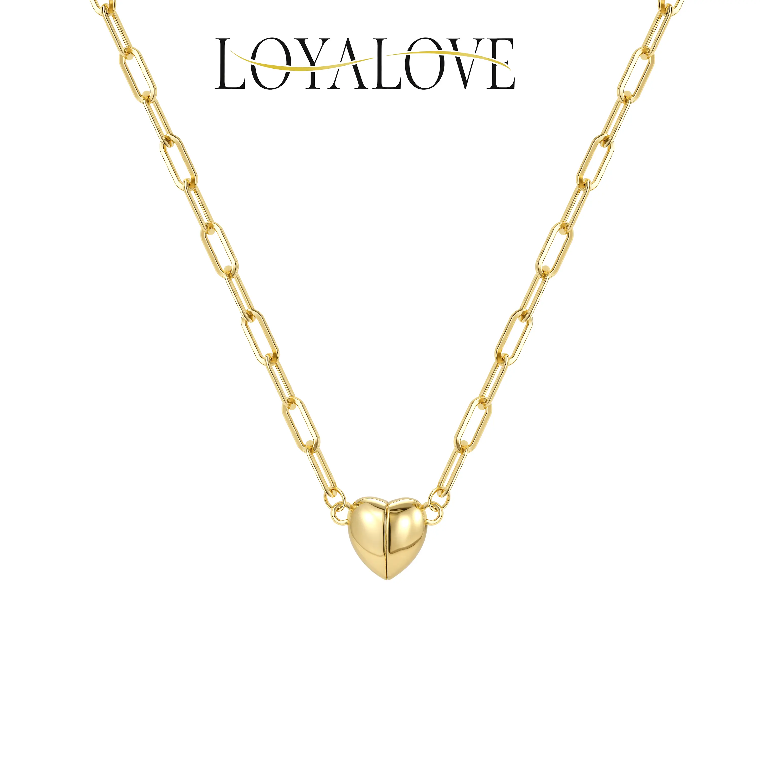 Loyalove Gold Movable Heart Necklace for Women & Teen Girls - Dainty Heart Pendant with Adjustable Length & Hypoallergenic Chain - Perfect Birthday Gift BlackFriday Jewelry