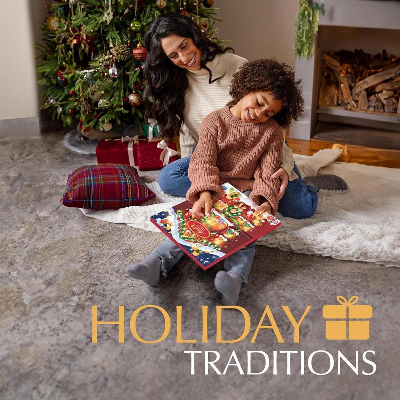 Lindt Holiday Teddy Bear Chocolate Advent Calendar 4.5 oz Assorted Chocolates for Kids & Adults Individually Wrapped in Festive Foil - Snack