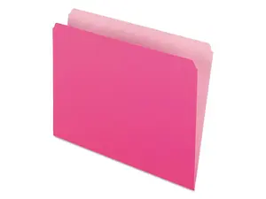 Pendaflex Colored File Folders Straight Cut Top Tab Letter Pink/Light Pink 100/Box 152PIN