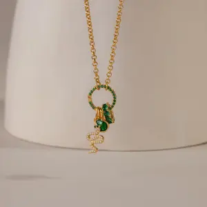 Pave Birthstone Charm Clip by Caitlyn Minimalist - Custom Gemstone Charm for Necklace - 18K Gold Plated Bracelet Charm - Trendy Charm Jewelry - Birthday Gift for Her