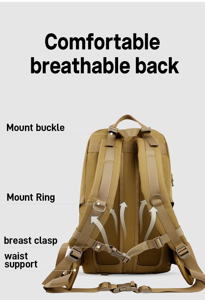 Jumahe 50L High-Capacity Male Tactical Backpack - Military MOLLE Bag with Detachable Pouch, Long-Lasting Molle Webbing System, Flexible Storage for Outdoors Hiking