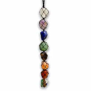7 Chakra Genuine Large Polished Stone Car Charms