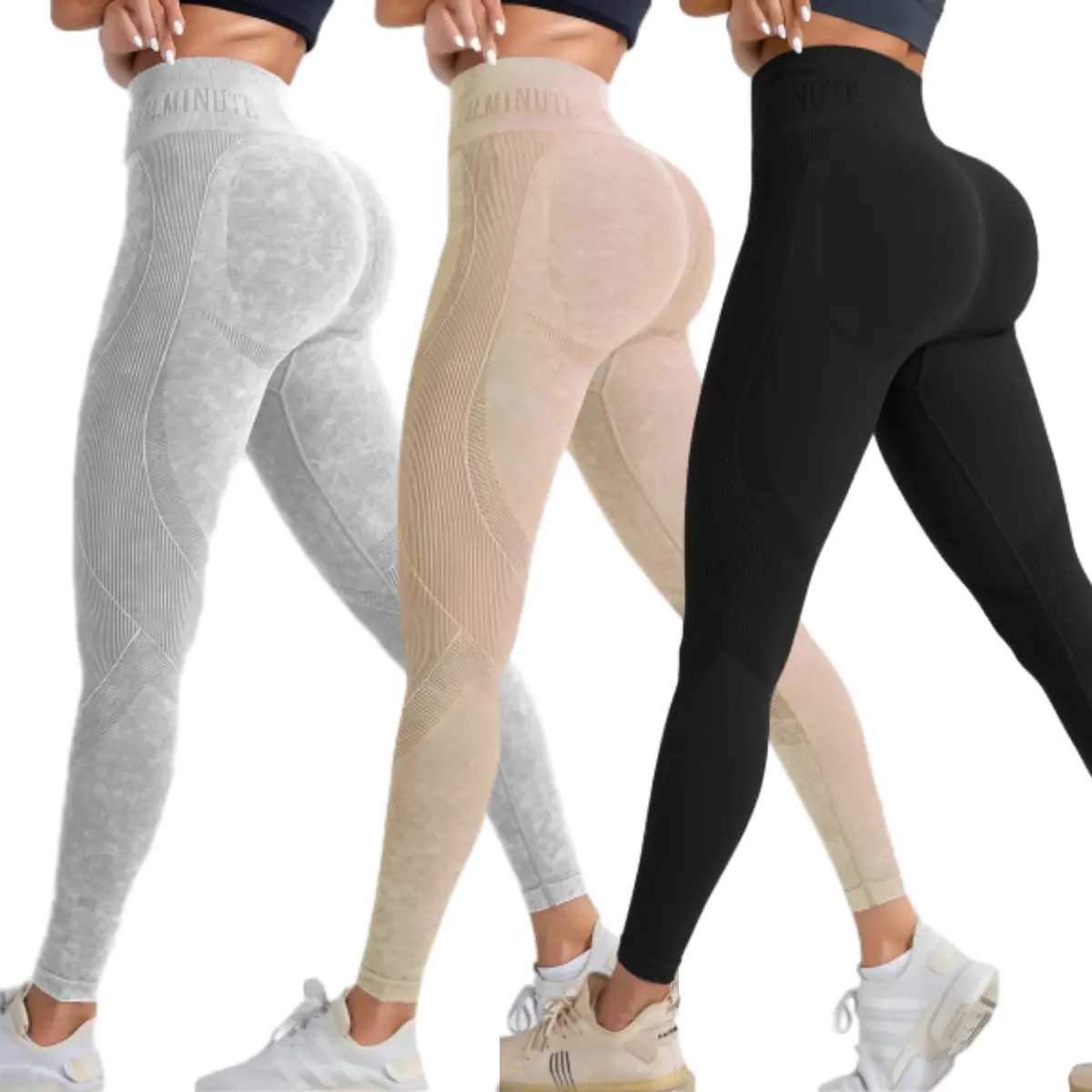 Female High Waisted Leggings, Women's High Waist Yoga Pants with Tummy Control and Butt Lifting, Gym Sportswear Bottoms for Fitness and Running, All Seasons Solid Color Nylon Spandex Stretch Leggings