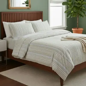 Brown Striped Twin Sized Bed Sheet Set with Comfy Cotton Qualities for Better Sleep