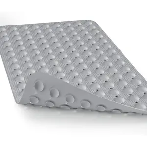 Bath Mat for Tub Shower Mat Non Slip  Rubber Shower Tub Mat,   Rubber no Plastic Odors  for  and Elder,  Suction Cups, Textured Mat Surface, 28 X 16 inches, Grey