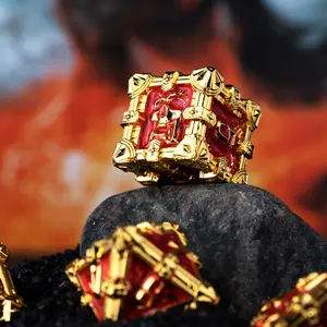 Dnd Dice Set 7 Piece Durable Metal Dice with Box, Rpg Dungeons and Dragons Role-Playing Game Polyhedral Dice Set D2 D12 D10 D8 D6 D4