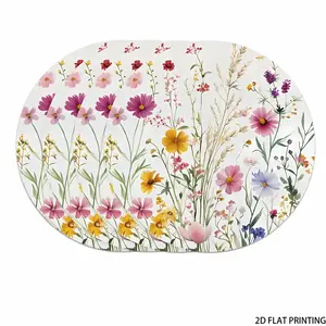 2D flat printing, 2-piece/4-piece/6-piece/8-piece set, spring purple lavender, kitchen table decoration placemat, printed Christmas pattern, suitable for table, hotel, outdoor, travel desktop protection mat, wedding, birthday decoration placemat