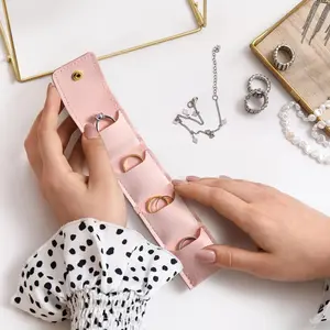 Mini Travel Jewelry Bag with Buckle, Portable Foldable Jewelry Organizer for Earrings Rings Necklaces, Versatile Travel Accessory, Folding Storage Box, Jewelry Storage Unit