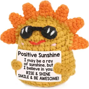 Mini Positive Sunshine Birthday Gifts for Women Teen, Inspirational  for Students Friends Coworker, Get Well Soon Christmas Stocking Stuffer, Emotional Cheer Up Support Crochet Fall Decor