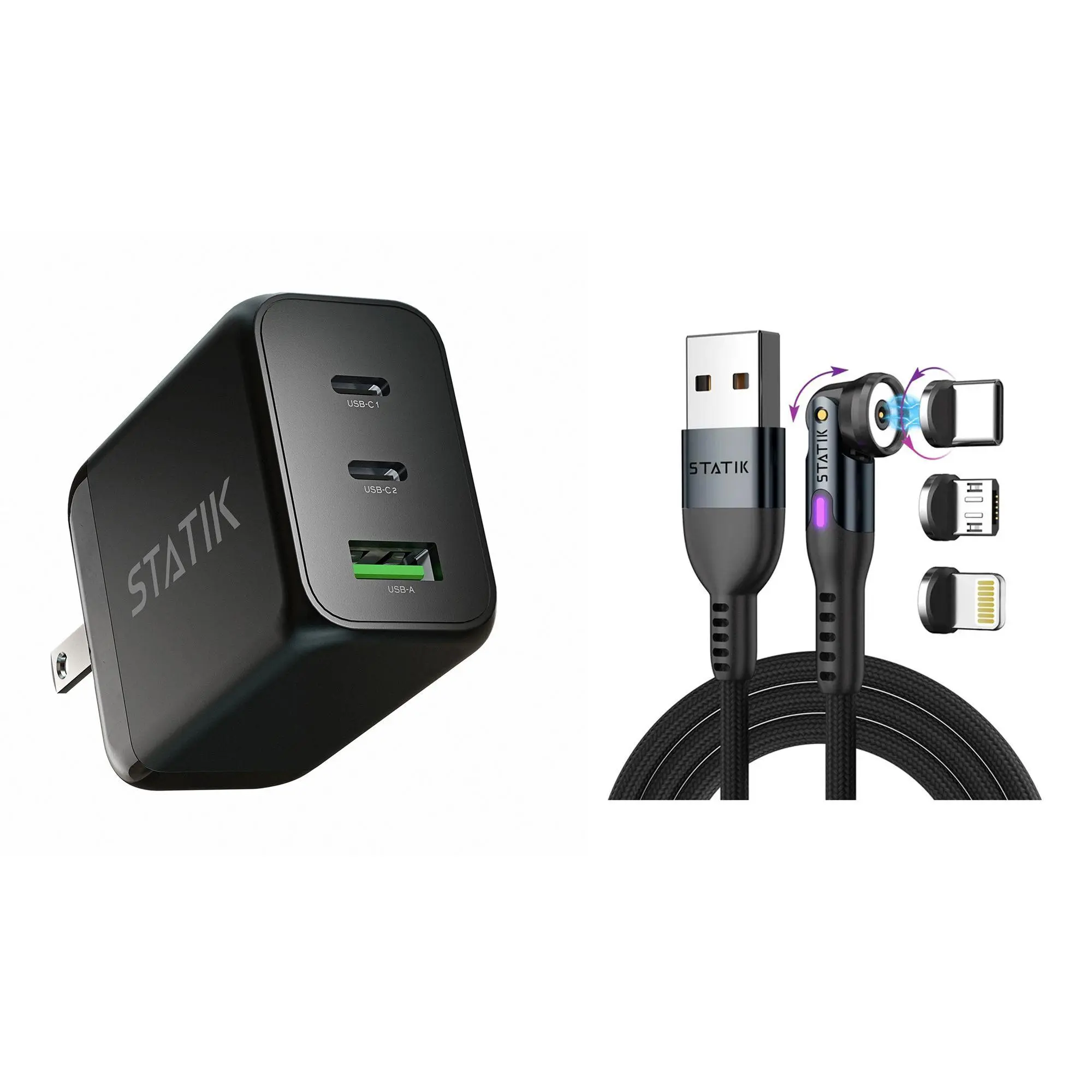 Curv Group 65WGaN Adapter w/ Statik 360 Universal Charge Cable