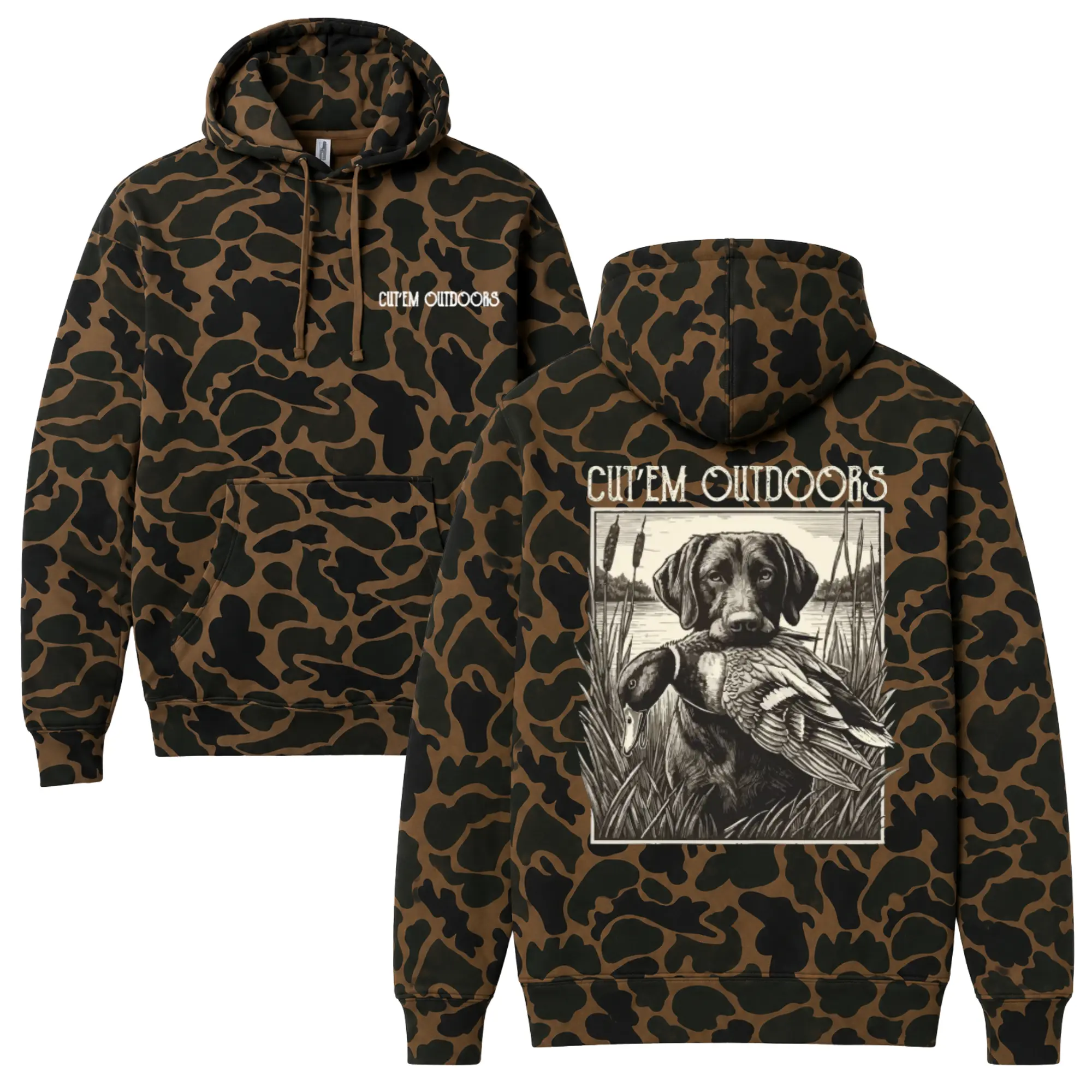 Cut ‘em Outdoors - Camo Hoodie For Men And Women, Camo Pattern Hunting Hoodie, Duck Camo Hoodie, Camo Shirt, Gift For Men