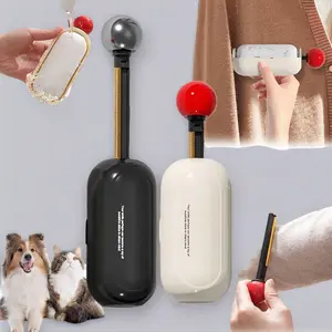 Portable Lint Roller 2 In 1 Lint Roller, Portable Pet Hair Remover Washable Sticky Roller Reusable Lint Remover for Clothes