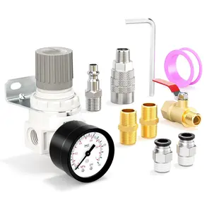 1/4" NPT Air Compressor Regulator, with 0-150 PSI Gauge, AR2000 Air Gauge Regulator Inline for Air Compressor and Pneumatic Tools