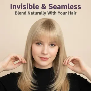 Wispy Bangs Clip in Hair Extensions Lightweight Air Bangs Synthetic Hairpieces for Women Easy to Wear All Day Comfort for Daily Party
