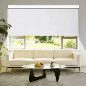 Cordless roller blinds, made of 100% blackout polyester fabric, with a modern design, suitable for homes, hotels, offices, and French windows. Automatic control, waterproof, UV resistant, environmentally friendly, and provides enhanced privacy.