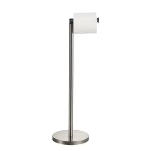 Toilet Paper Holder Stand, Brushed Nickel SUS 304 Stainless Steel, Free Standing Toilet Paper Holder For Bathroom, Weighted Base.
