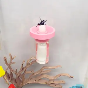 Jumping Spider Water Dispenser, Magnetic Hanging Feeder,Suitable for Jumping Spiders,Tarantulas, Praying Mantises,Arboreal Animals, and Other Small Animal Enclosure Accessories (Pink, 5ML)
