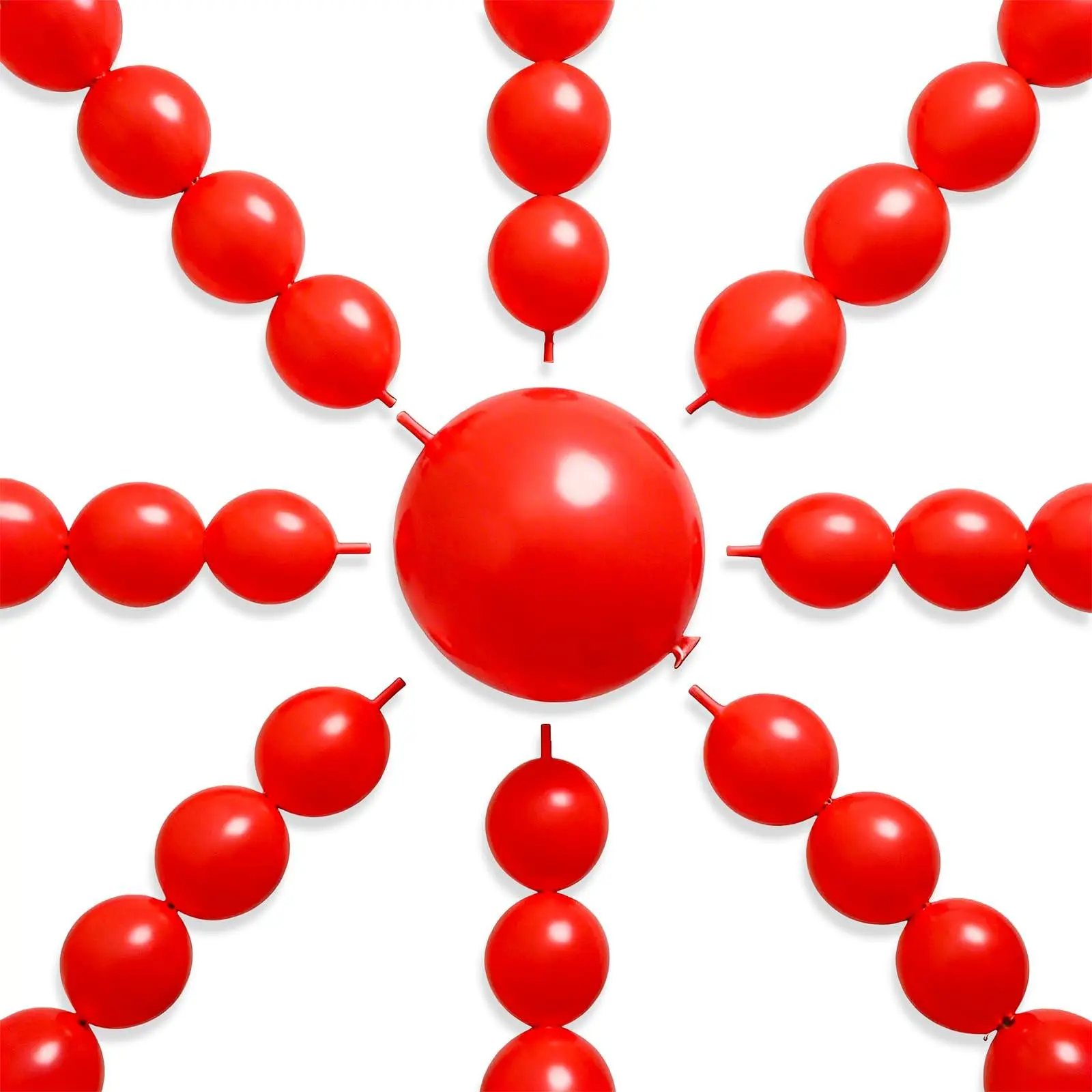 PartyWoo Red Linking Balloons 100pcs 6 Inch Red Link Balloons for Birthday Graduation Bachelorette Citizenship Anniversary Strawberry Cherry Casino Movie Theme Party Decorations Red-y57