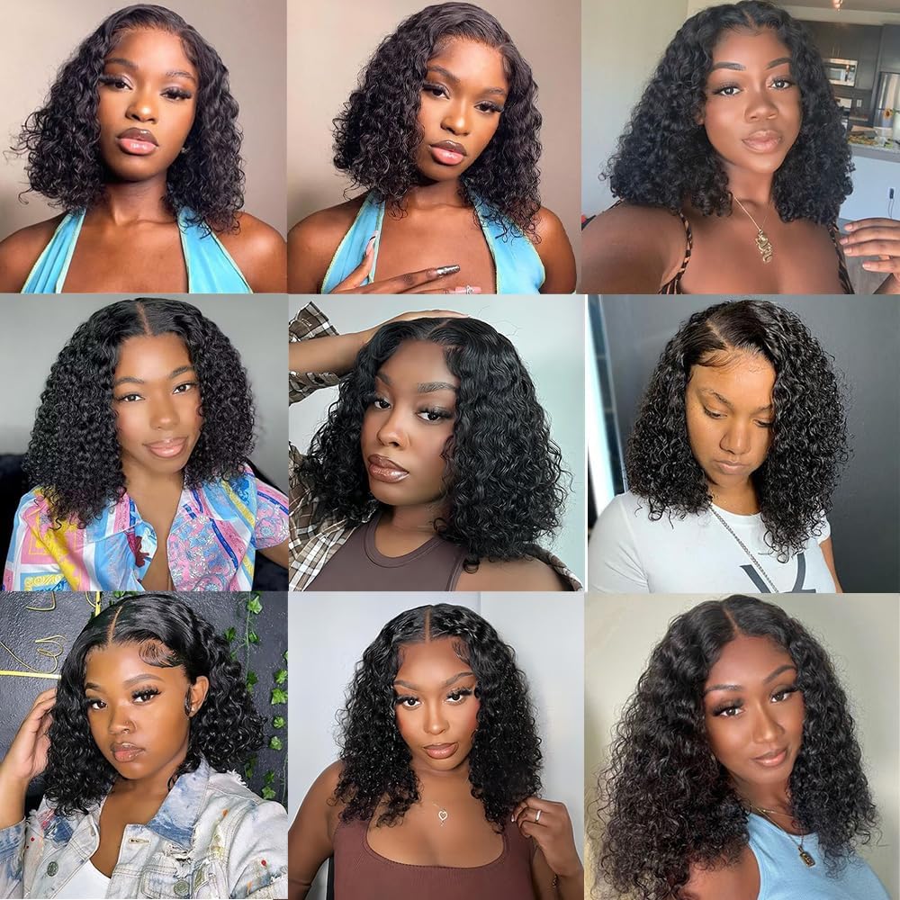 Curly Bob Wig Human Hair Curly Wave 180% Density 13x4 HD Lace Closure Wigs Human Hair Bob Wigs For Black Women Wear And Go Glueless Curly Wig Highlight Color 14 Inch SpringStatements Curly Bob Wig Human Hair Curly Wave 180% Density 13x4 HD Lace Closure Wigs Human Hair Bob Wigs For Black Women Wear And Go Glueless Curly Wig Highlight Color 14 Inch SpringStatements