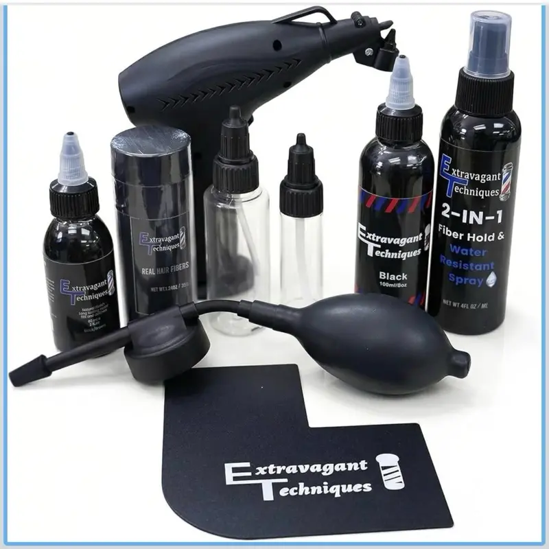 Hair fiber enhancement applicator combo with no clog enhancement card  and 40g fibers beard filler pen Hair Care Hairline Comfort