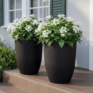 PE Tapered Round Pot Planters Set (Set of 2)