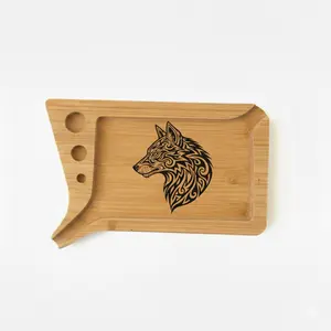 Bamboo Multipurpose Tray Set With "Wolf" Engraving