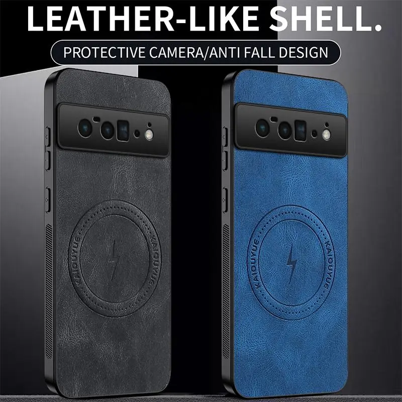 Pixel 6 Fashion Leather Shockproof Phone Cases For Google Pixel 6 Pro Magnetic Wireless Charging Cover Pixel 6A Case