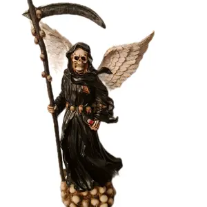 12 inch Santa Muerte Statue with Wings and Scythe Detailed Collectible Figure Religious Decor Ornaments Spooky