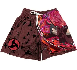 Itachi Naruto Men's Basketball Shorts Workout Sport Knee Pants with Pockets Athletic Sweat Walking Summer Shorts