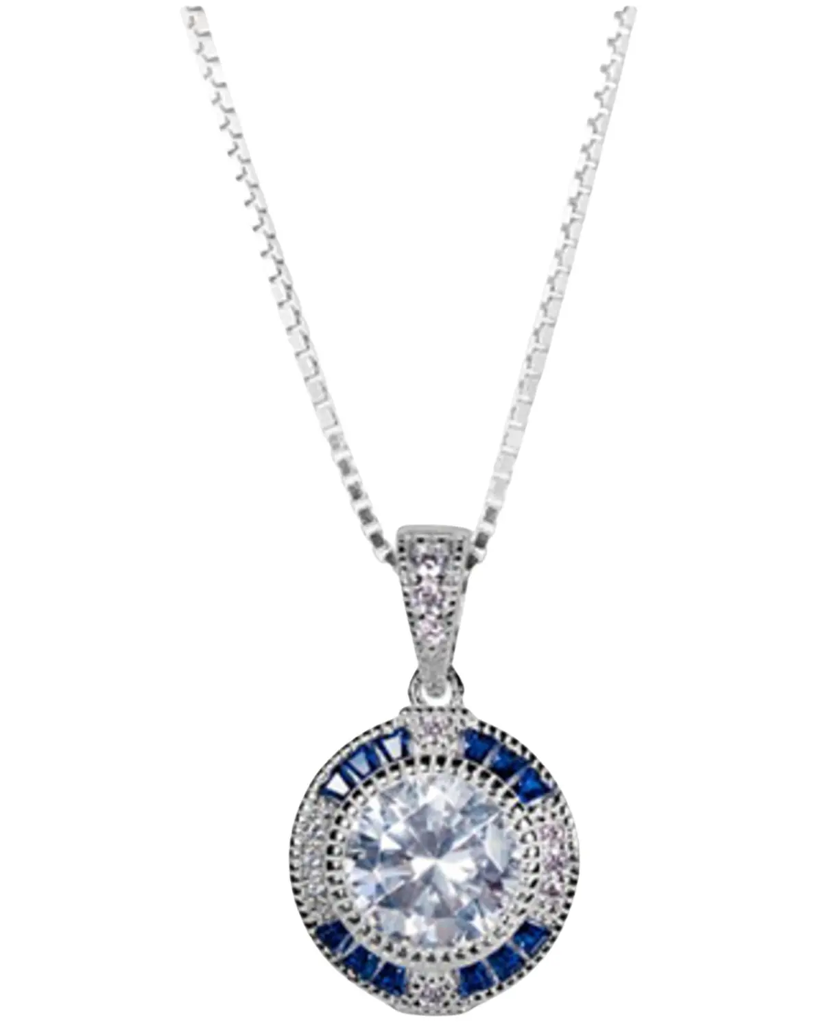 Kelly Herd Women's Women'S Sterling Silver Blue Spinel Halo Pendant - Edp7756