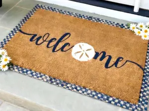 Beach Welcome Doormat Outdoor Summer Doormat Sand Dollar Decor Beach House Sign Beach House Decor Beach House Gift Summer Welcome Mat