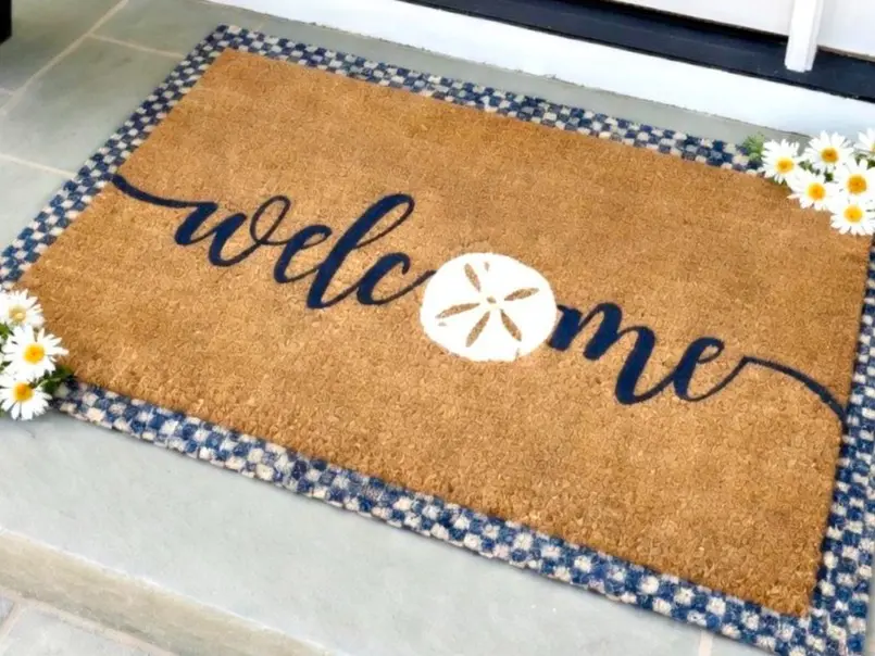 Beach Welcome Doormat Outdoor Summer Doormat Sand Dollar Decor Beach House Sign Beach House Decor Beach House Gift Summer Welcome Mat
